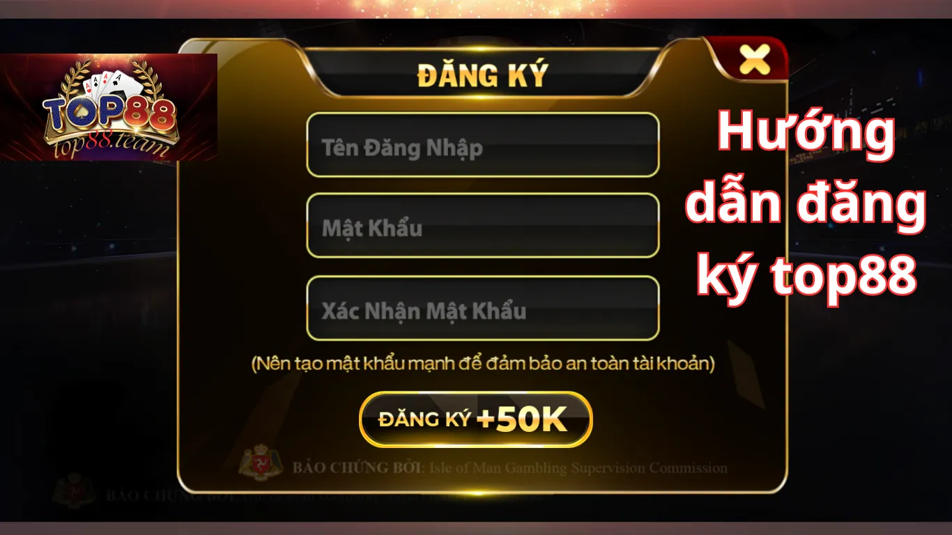 Hướng dẫn đăng ký cổng game Top88 chính chủ 